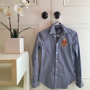 NWOT Ralph Lauren Monogram Stripe Button Down